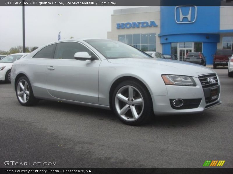 Ice Silver Metallic / Light Gray 2010 Audi A5 2.0T quattro Coupe