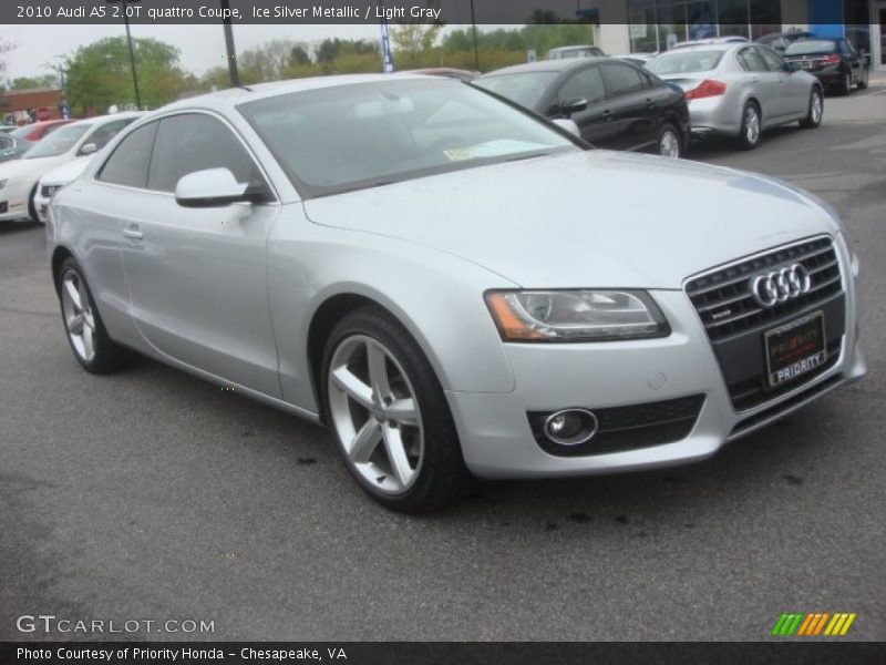 Ice Silver Metallic / Light Gray 2010 Audi A5 2.0T quattro Coupe