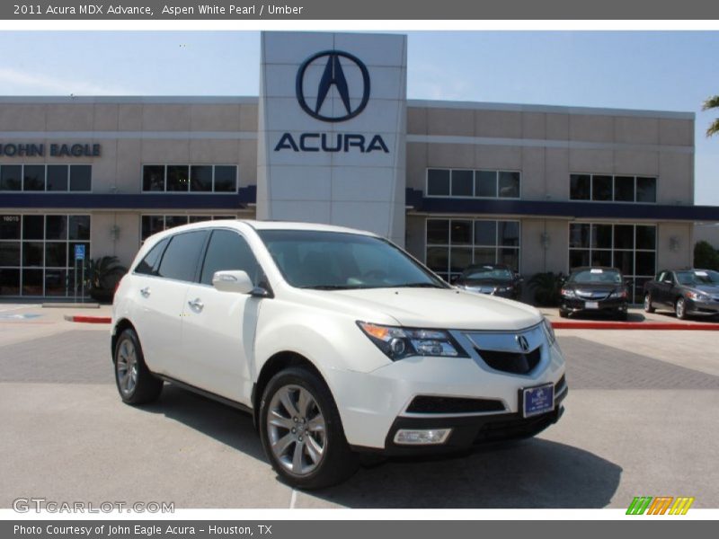 Aspen White Pearl / Umber 2011 Acura MDX Advance