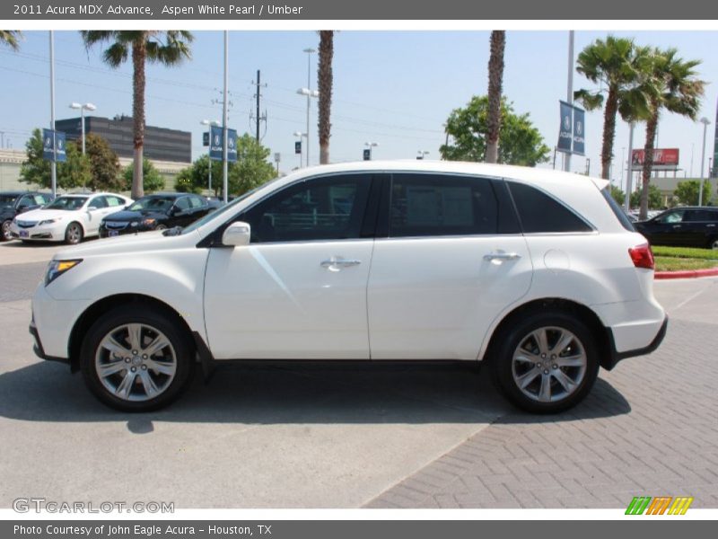 Aspen White Pearl / Umber 2011 Acura MDX Advance