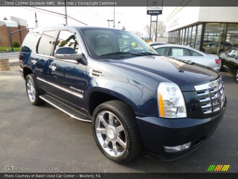 Blue Chip / Cocoa/Light Cashmere 2008 Cadillac Escalade AWD