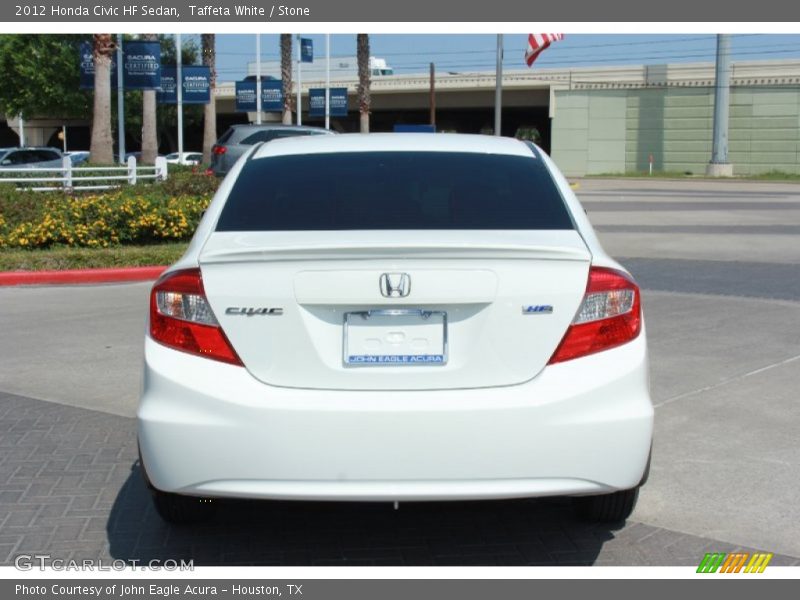 Taffeta White / Stone 2012 Honda Civic HF Sedan
