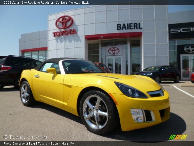 Sunburst Yellow / Black 2008 Saturn Sky Red Line Roadster