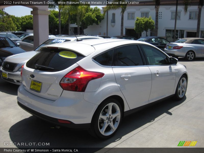 White Platinum Tricoat Metallic / Charcoal Black Leather 2012 Ford Focus Titanium 5-Door