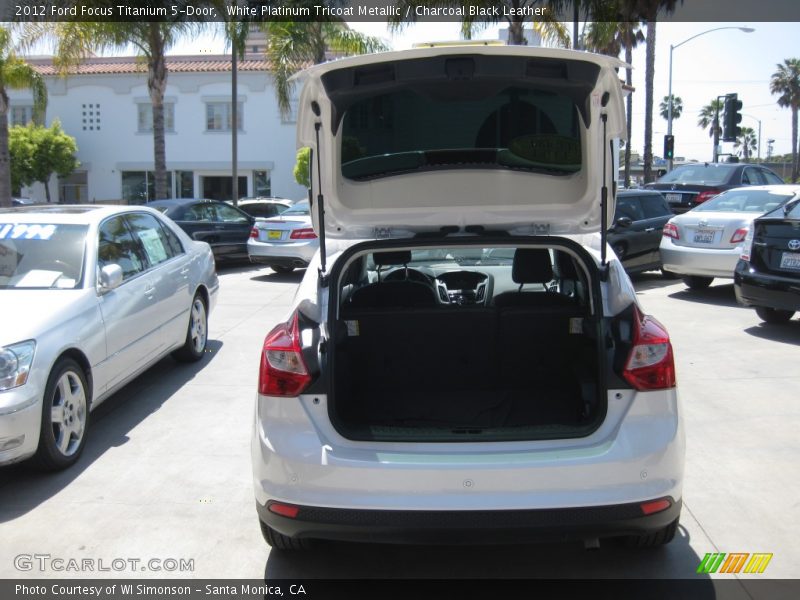 White Platinum Tricoat Metallic / Charcoal Black Leather 2012 Ford Focus Titanium 5-Door