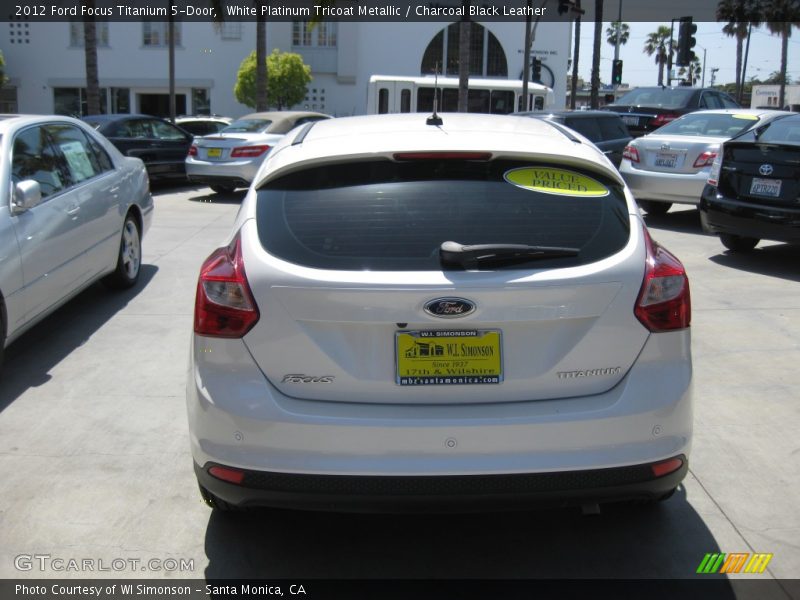 White Platinum Tricoat Metallic / Charcoal Black Leather 2012 Ford Focus Titanium 5-Door