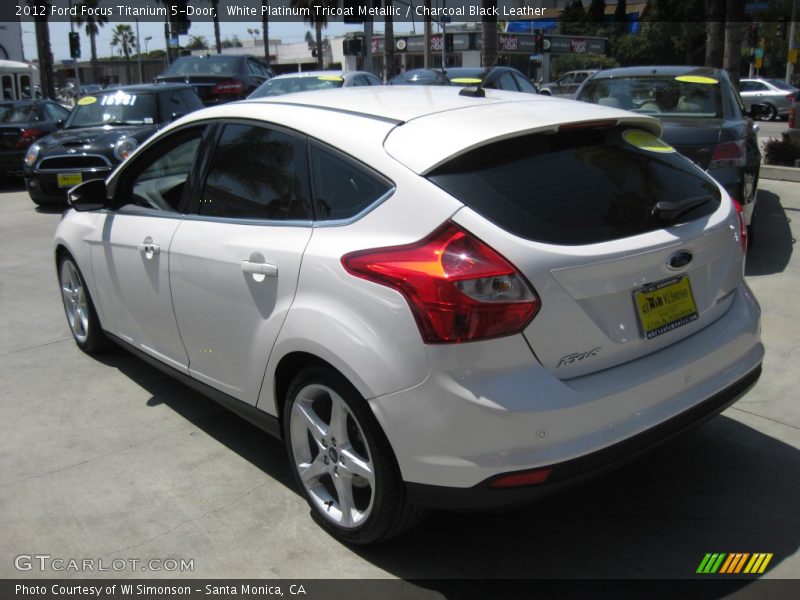 White Platinum Tricoat Metallic / Charcoal Black Leather 2012 Ford Focus Titanium 5-Door