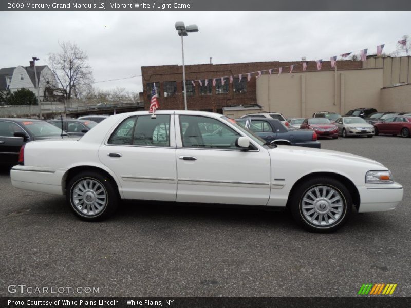 Vibrant White / Light Camel 2009 Mercury Grand Marquis LS
