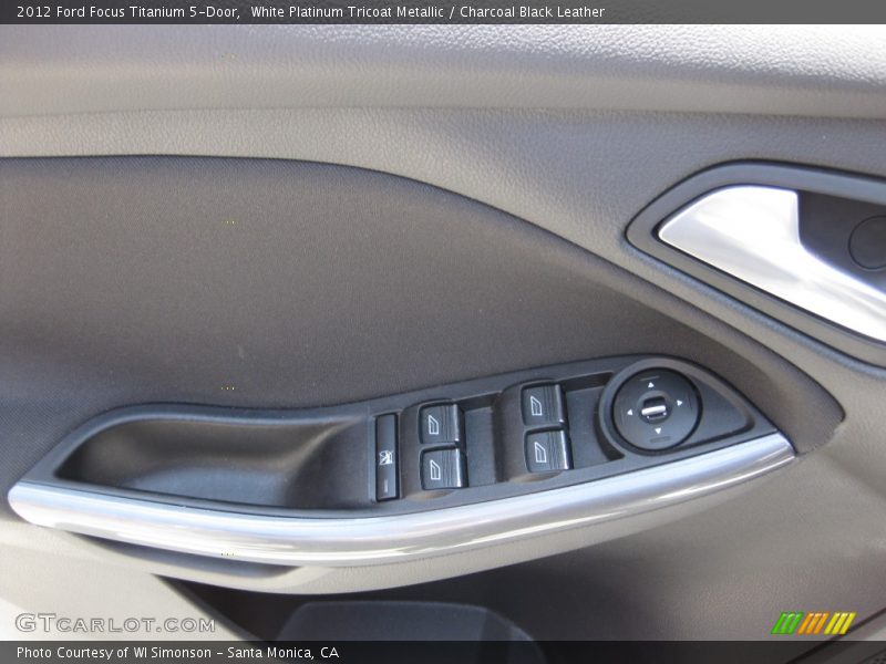 White Platinum Tricoat Metallic / Charcoal Black Leather 2012 Ford Focus Titanium 5-Door