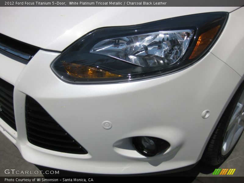 White Platinum Tricoat Metallic / Charcoal Black Leather 2012 Ford Focus Titanium 5-Door