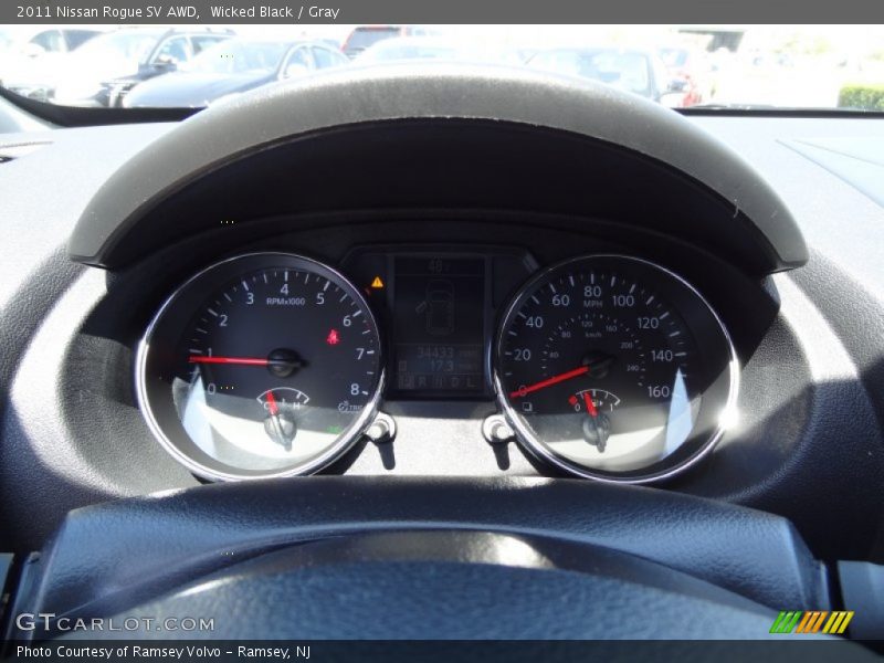 Wicked Black / Gray 2011 Nissan Rogue SV AWD