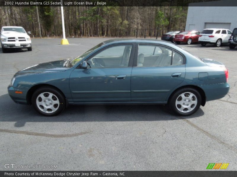 Light Ocean Blue / Beige 2002 Hyundai Elantra GLS Sedan