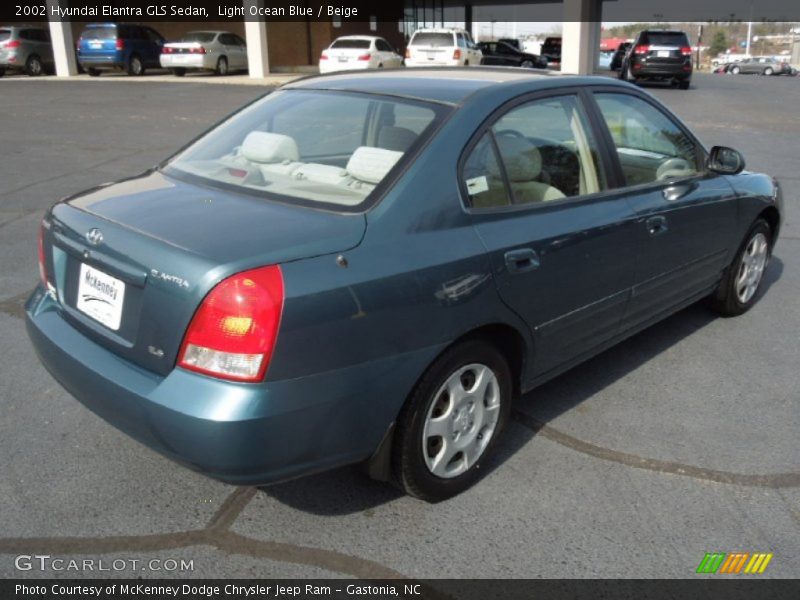 Light Ocean Blue / Beige 2002 Hyundai Elantra GLS Sedan