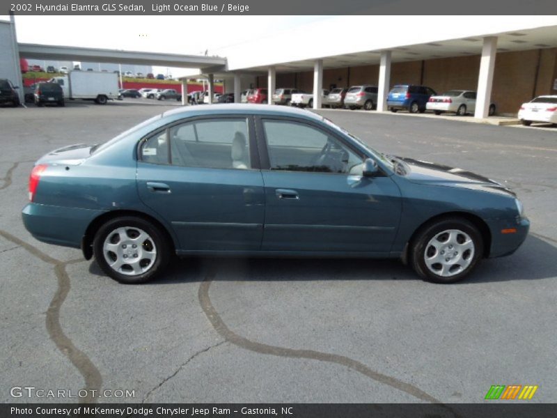 Light Ocean Blue / Beige 2002 Hyundai Elantra GLS Sedan