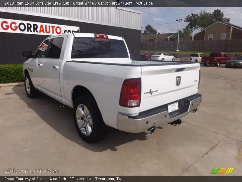 Bright White / Canyon Brown/Light Frost Beige 2013 Ram 1500 Lone Star Crew Cab