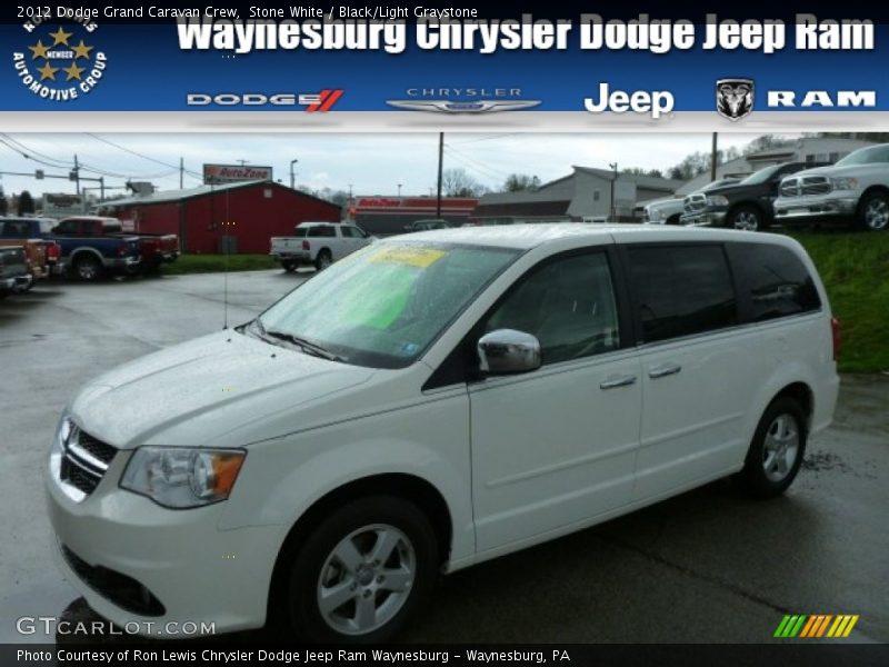 Stone White / Black/Light Graystone 2012 Dodge Grand Caravan Crew