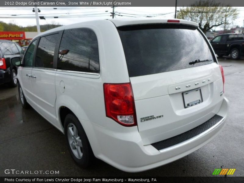 Stone White / Black/Light Graystone 2012 Dodge Grand Caravan Crew