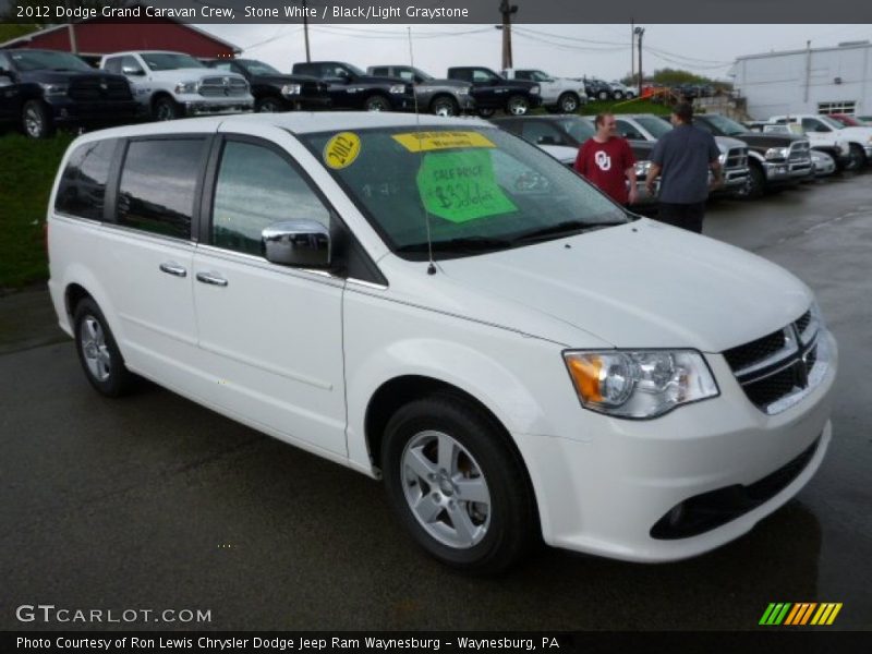 Stone White / Black/Light Graystone 2012 Dodge Grand Caravan Crew