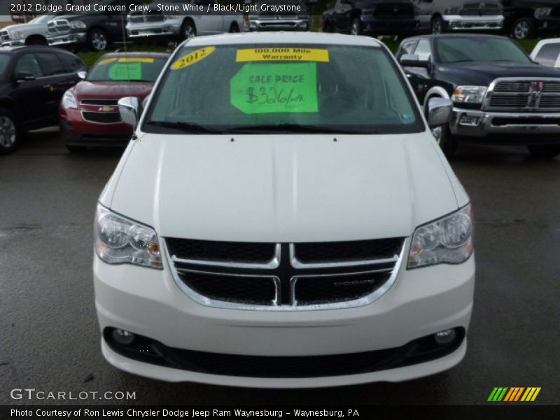 Stone White / Black/Light Graystone 2012 Dodge Grand Caravan Crew