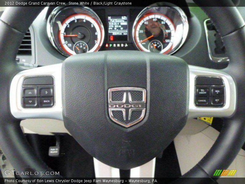 Stone White / Black/Light Graystone 2012 Dodge Grand Caravan Crew