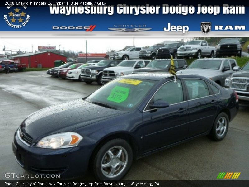 Imperial Blue Metallic / Gray 2008 Chevrolet Impala LS
