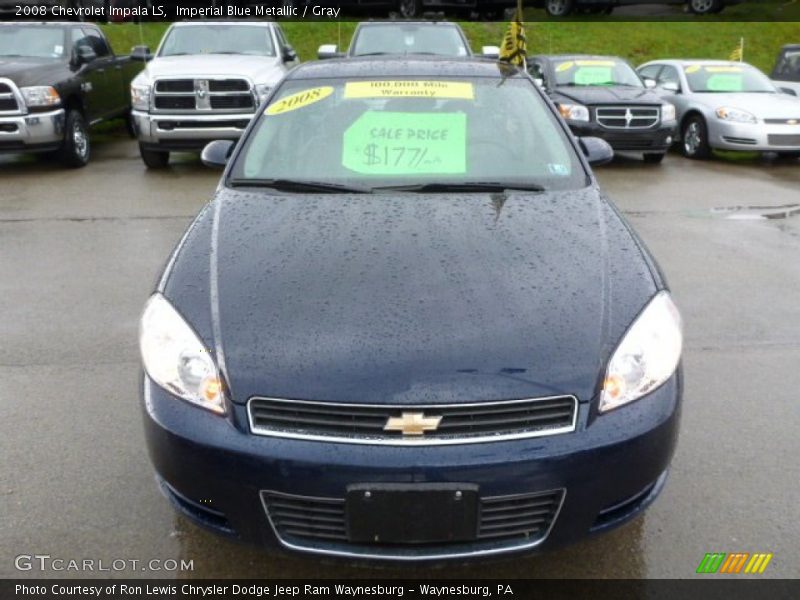 Imperial Blue Metallic / Gray 2008 Chevrolet Impala LS