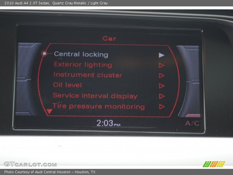 Quartz Gray Metallic / Light Gray 2010 Audi A4 2.0T Sedan