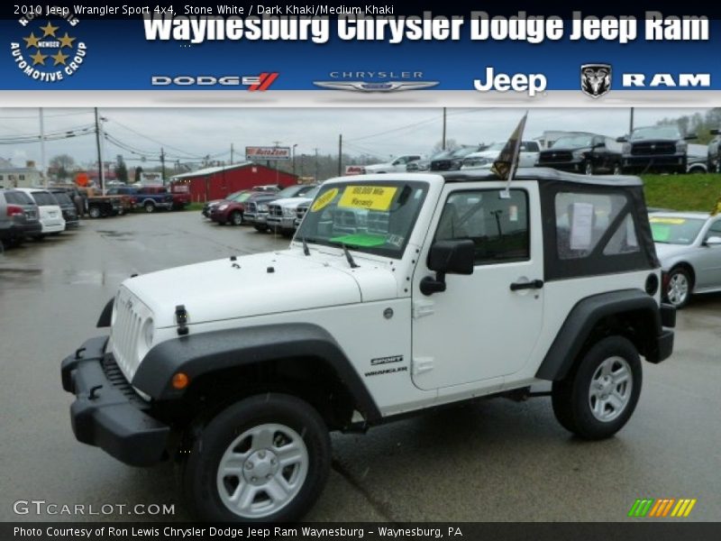 Stone White / Dark Khaki/Medium Khaki 2010 Jeep Wrangler Sport 4x4