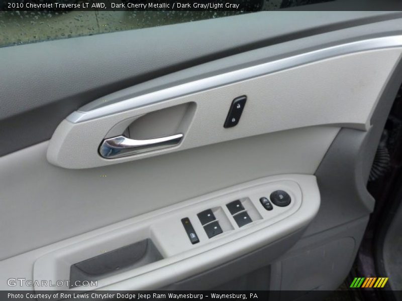 Dark Cherry Metallic / Dark Gray/Light Gray 2010 Chevrolet Traverse LT AWD