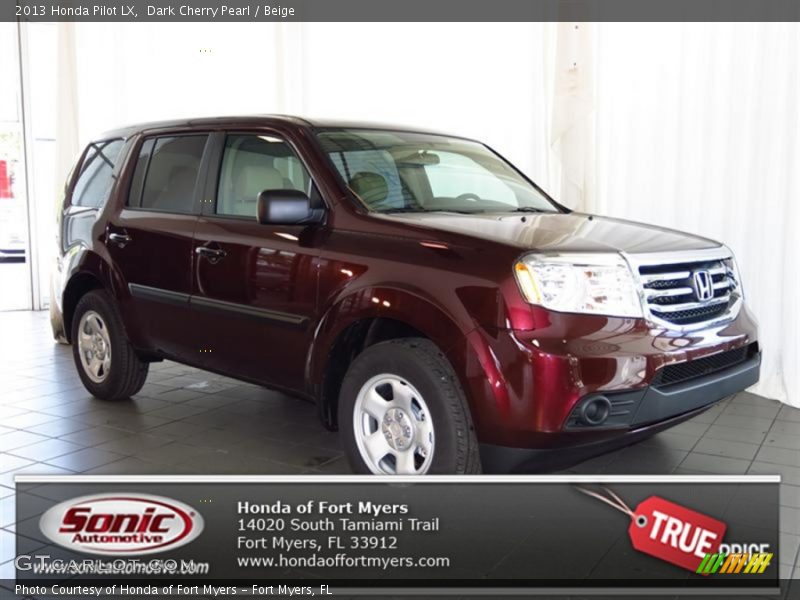 Dark Cherry Pearl / Beige 2013 Honda Pilot LX