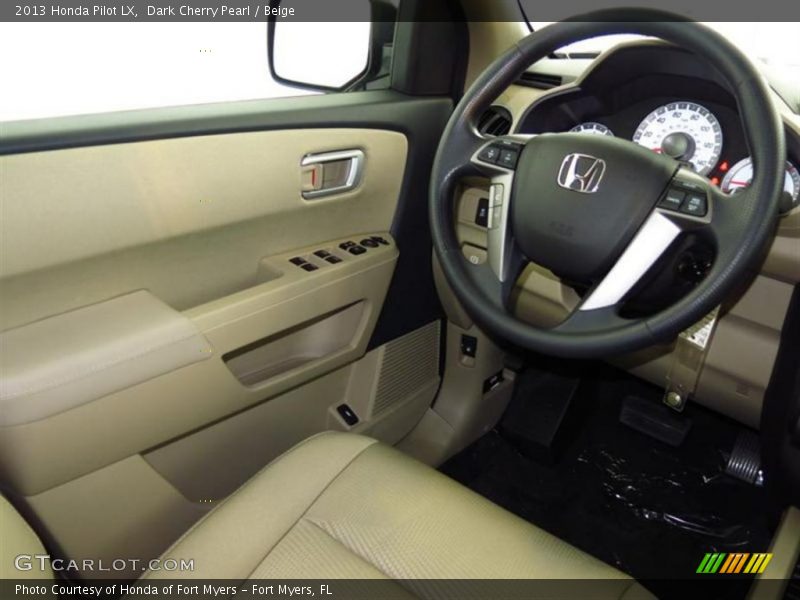 Dark Cherry Pearl / Beige 2013 Honda Pilot LX