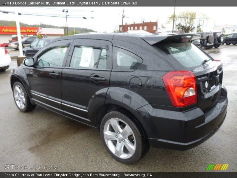 Brilliant Black Crystal Pearl / Dark Slate Gray/Red 2010 Dodge Caliber Rush