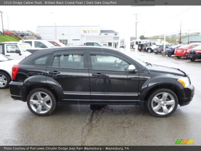 Brilliant Black Crystal Pearl / Dark Slate Gray/Red 2010 Dodge Caliber Rush
