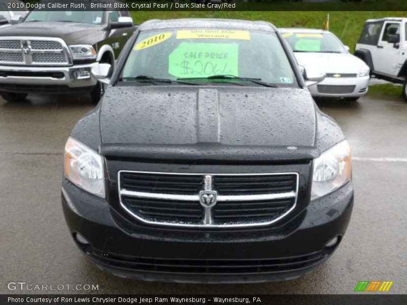 Brilliant Black Crystal Pearl / Dark Slate Gray/Red 2010 Dodge Caliber Rush