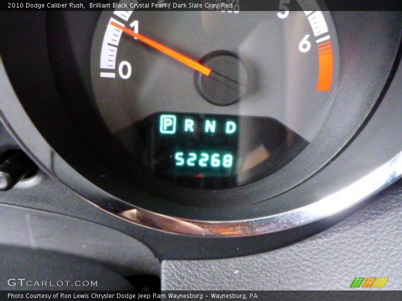 Brilliant Black Crystal Pearl / Dark Slate Gray/Red 2010 Dodge Caliber Rush