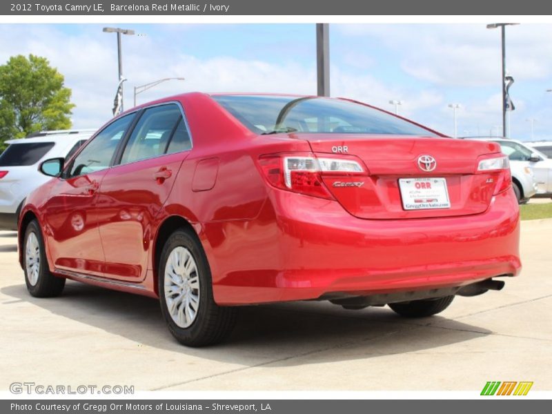 Barcelona Red Metallic / Ivory 2012 Toyota Camry LE