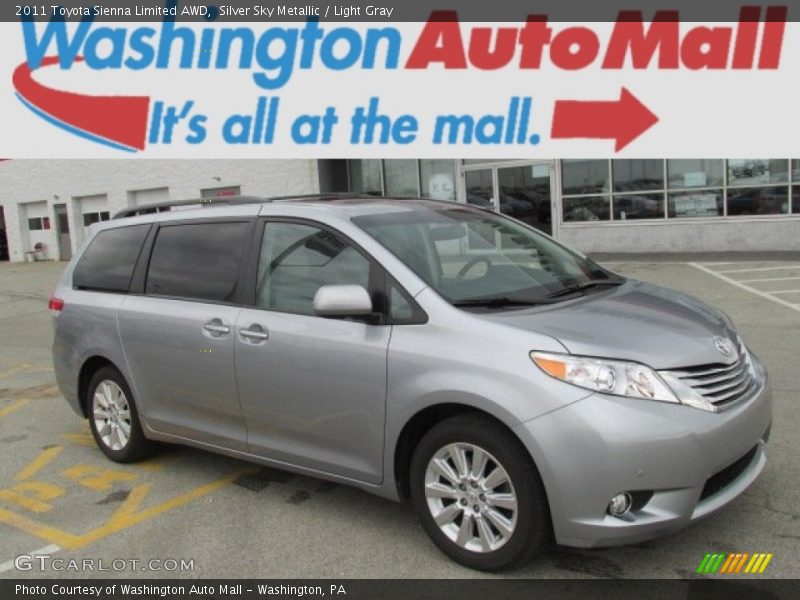 Silver Sky Metallic / Light Gray 2011 Toyota Sienna Limited AWD