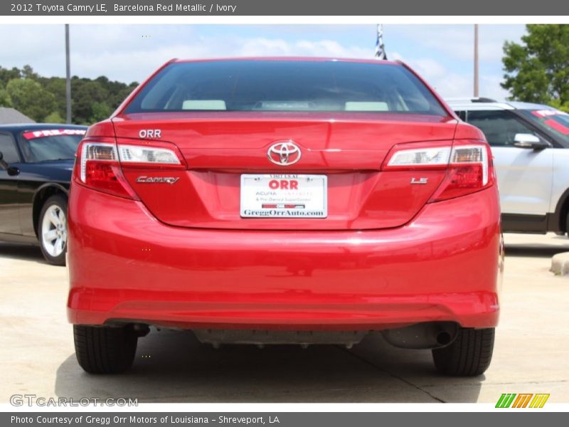 Barcelona Red Metallic / Ivory 2012 Toyota Camry LE