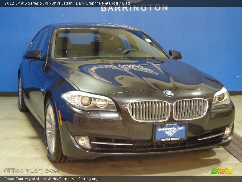 Dark Graphite Metallic II / Black 2012 BMW 5 Series 550i xDrive Sedan