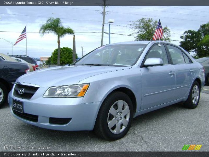 Silver Blue / Beige 2008 Hyundai Sonata GLS