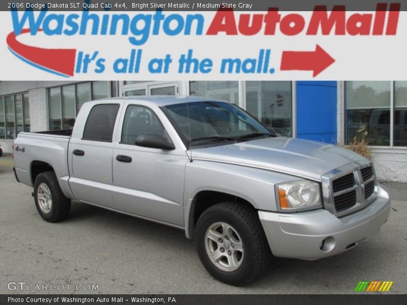 Bright Silver Metallic / Medium Slate Gray 2006 Dodge Dakota SLT Quad Cab 4x4