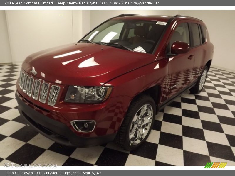 Deep Cherry Red Crystal Pearl / Dark Slate Gray/Saddle Tan 2014 Jeep Compass Limited