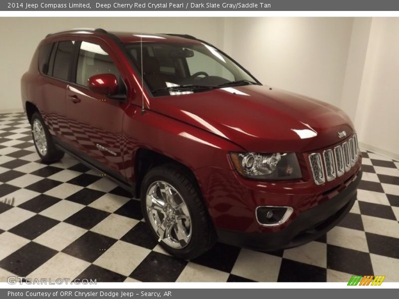 Deep Cherry Red Crystal Pearl / Dark Slate Gray/Saddle Tan 2014 Jeep Compass Limited
