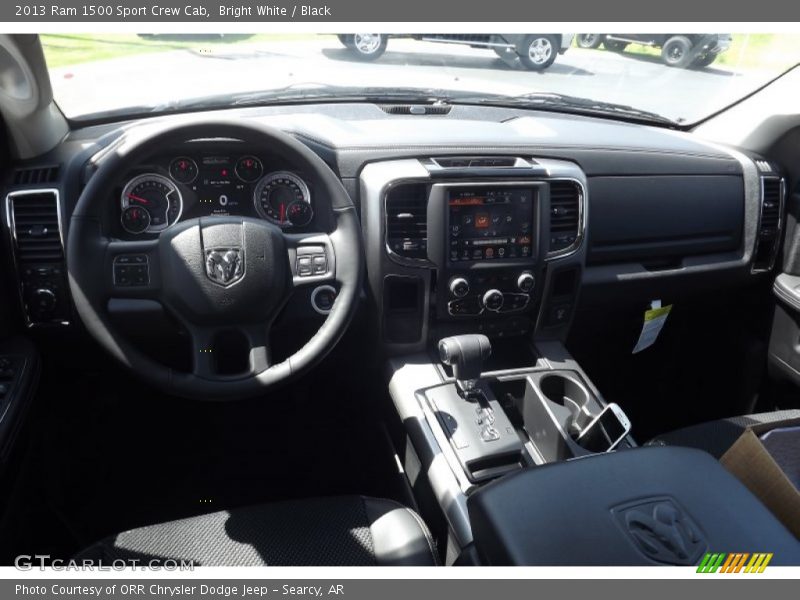 Bright White / Black 2013 Ram 1500 Sport Crew Cab