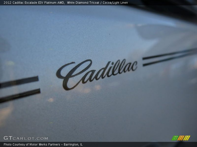 White Diamond Tricoat / Cocoa/Light Linen 2012 Cadillac Escalade ESV Platinum AWD
