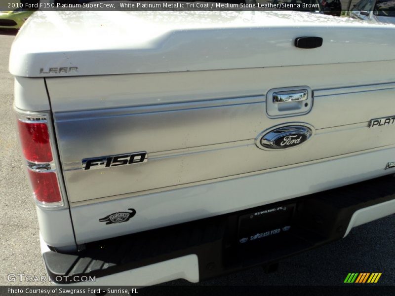 White Platinum Metallic Tri Coat / Medium Stone Leather/Sienna Brown 2010 Ford F150 Platinum SuperCrew