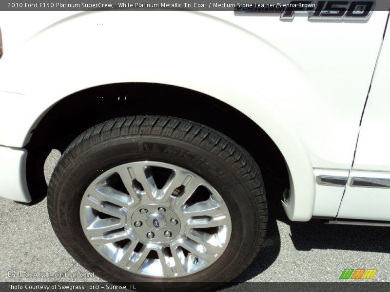 White Platinum Metallic Tri Coat / Medium Stone Leather/Sienna Brown 2010 Ford F150 Platinum SuperCrew