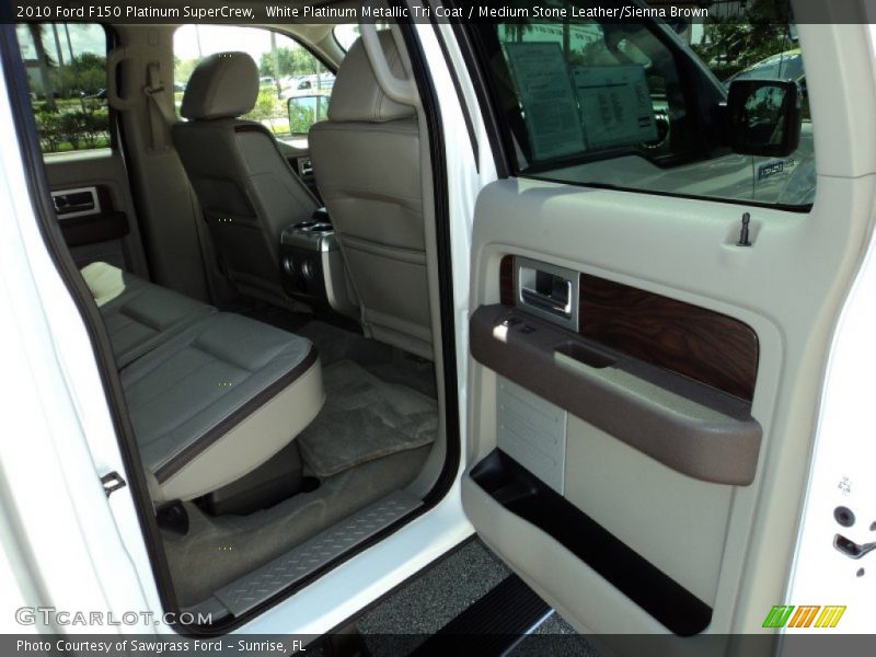 White Platinum Metallic Tri Coat / Medium Stone Leather/Sienna Brown 2010 Ford F150 Platinum SuperCrew