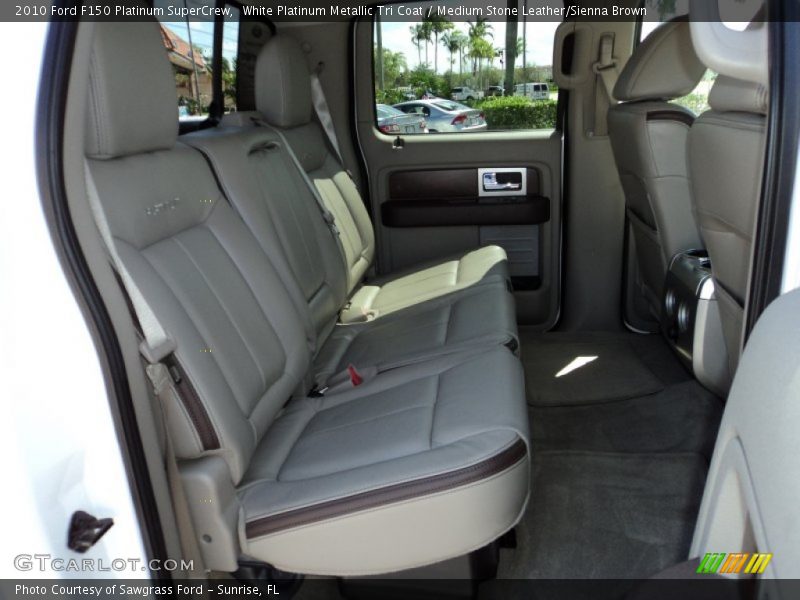 White Platinum Metallic Tri Coat / Medium Stone Leather/Sienna Brown 2010 Ford F150 Platinum SuperCrew