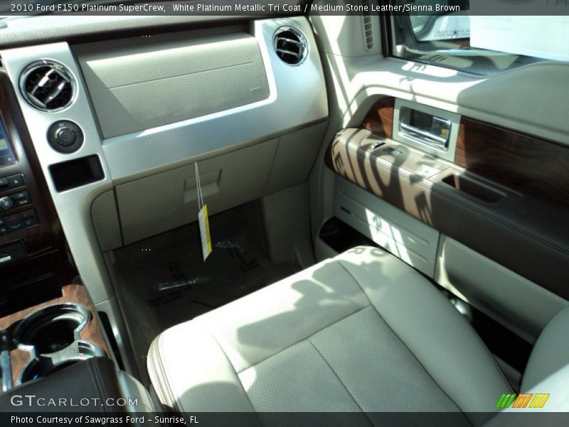 White Platinum Metallic Tri Coat / Medium Stone Leather/Sienna Brown 2010 Ford F150 Platinum SuperCrew